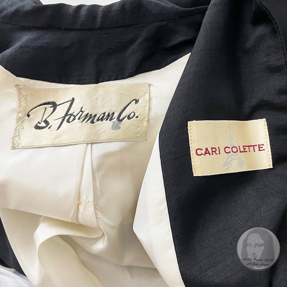 Vintage Opera Coat Black Dupioni Silk by Cari Colette for B. Forman Co 1960s - Picture 6 of 6